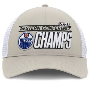 Edmonton‎ Oilers 2025 Western Champs Trucker Hat Fanatics Snapback NHL NWT OSFA